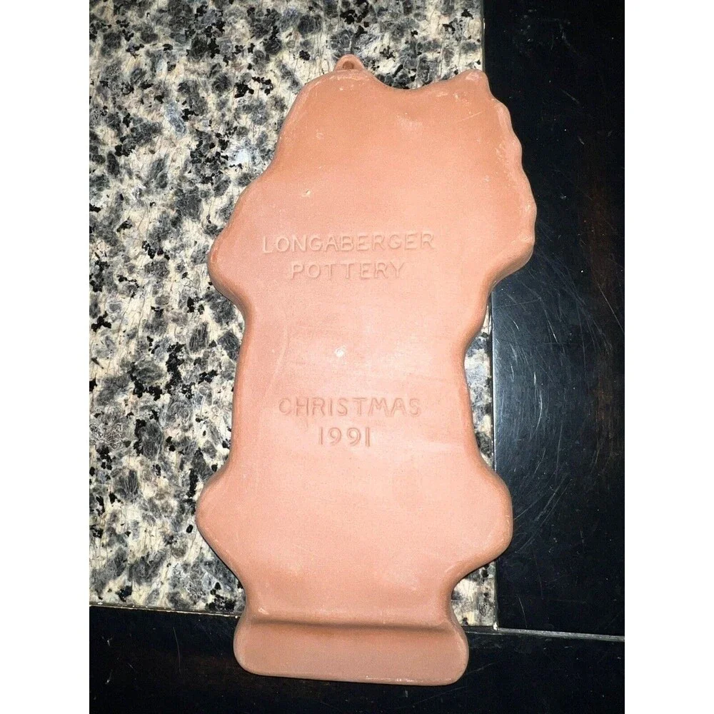 LONGABERGER COOKIE POTTERY MOLD CHRISTMAS 1991 KRISS KRINGLE VINTAGE